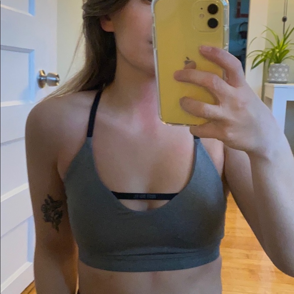 Gray Nike sports bra